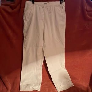 Ralph Lauren White Cuffed Capri Pants